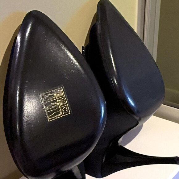 NIB Authentic Saint Laurent Black Frankly 115 Satin Peep Pump Sandals - Picture 6 of 16